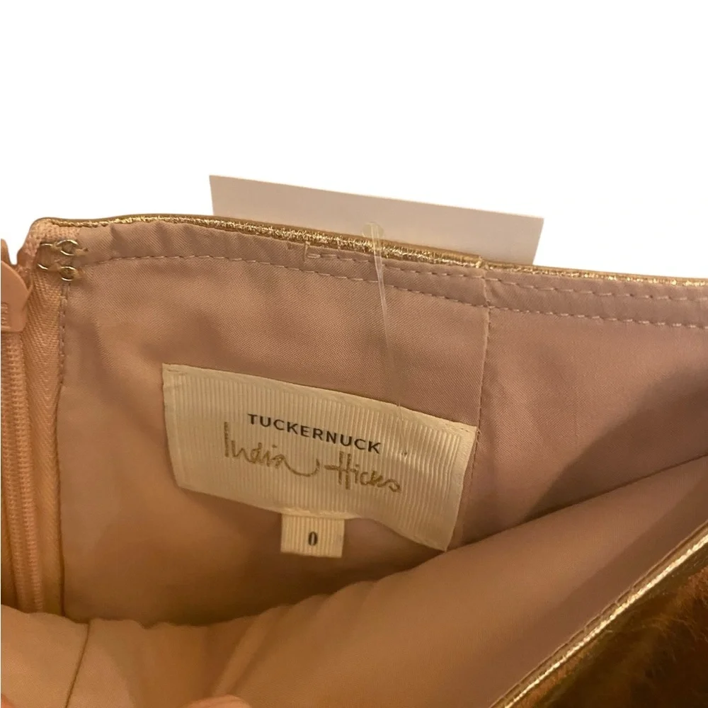 Tuckernuck X India Hicks London Metallic A-Line Midi Skirt, Size 0
